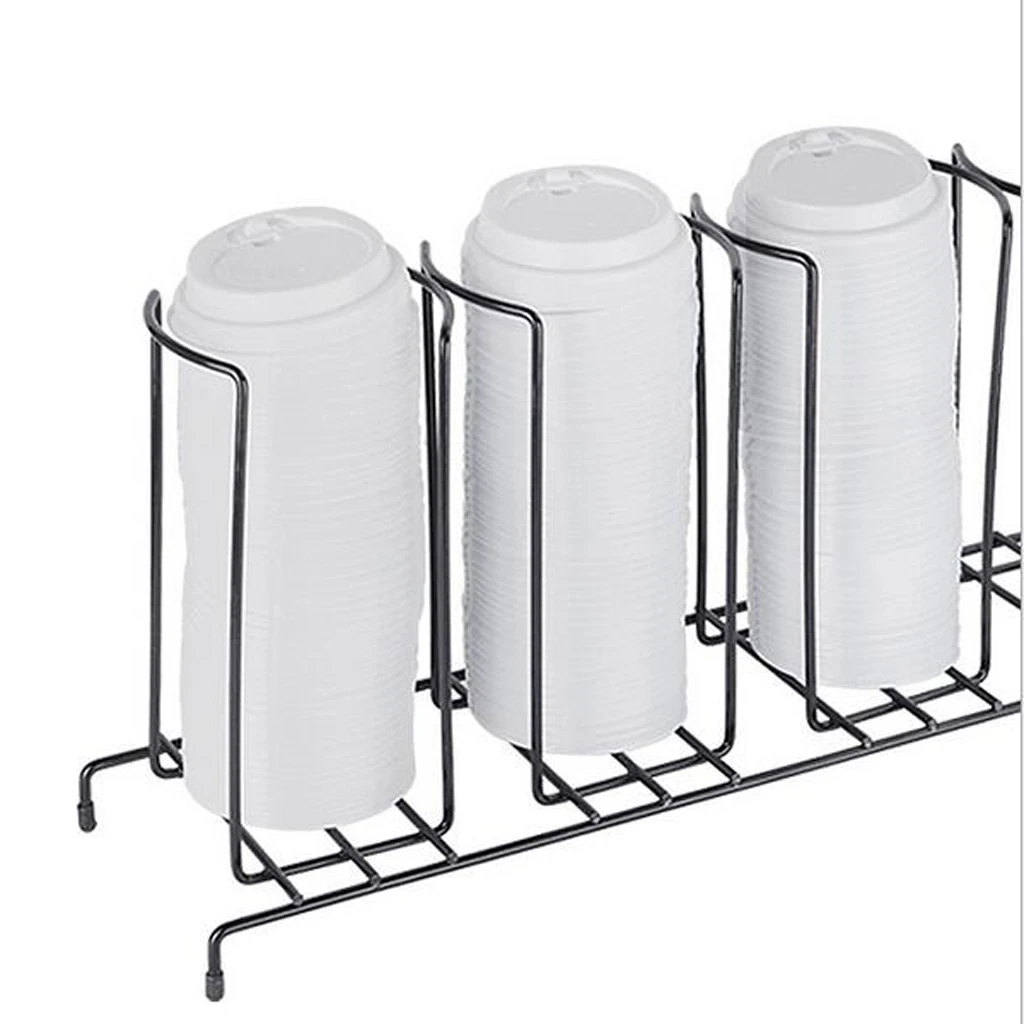Stainless Steel Paper Cup Lid Holder Dispenser Stand Cafe Home Buffet Rack