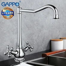 GAPPO 1set high quality water kitchen faucet Deck mounted Kitchen sink faucet mixer water tap Double Handle Kitchen Faucet G4065