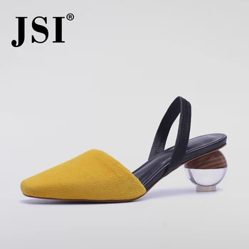 

JSI Fashion Genuine Leather Women Sandals Casual Shallow Strange Style Shoes Basic Spring Autumn High Heel Ladies Sandals JO174