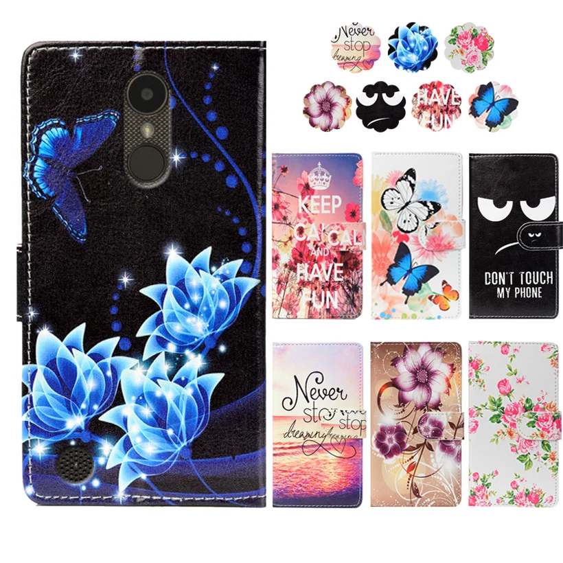 Fashion PU Leather Flip Print Wallet Case For LG Rebel 3
