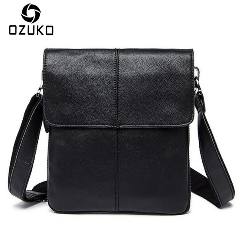 

OZUKO Genuine Leather Men Bag Messenger Bags Casual Briefcase 2018 New Style Fashion Crossbody Shoulder Bag Business Travel Bags
