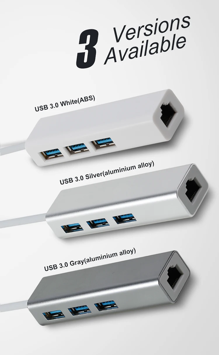 OFCCOM USB 3,0 концентратор Gigabit Ethernet сетевой адаптер + 3 порта концентратор USB 3,0 к RJ45 10/100/1000M Lan Карта для Macbook Windows