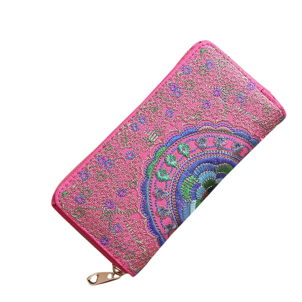 Модные женские оксфорды с вышивкой дорожный бумажник для монет кошелек телефон сумка дорожные аксессуары carteira cuzdan C0.9