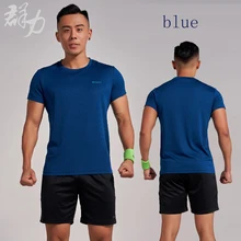 Kunli Новая Мужская теннисная рубашка для спорта на открытом воздухе с круглым воротником одежда для бега бадминтона баскетбольная короткая футболка