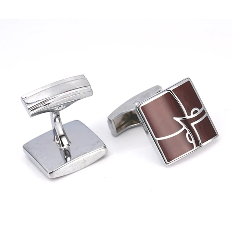 Fashionable men's clothing brand logo cufflinks, silver luxury