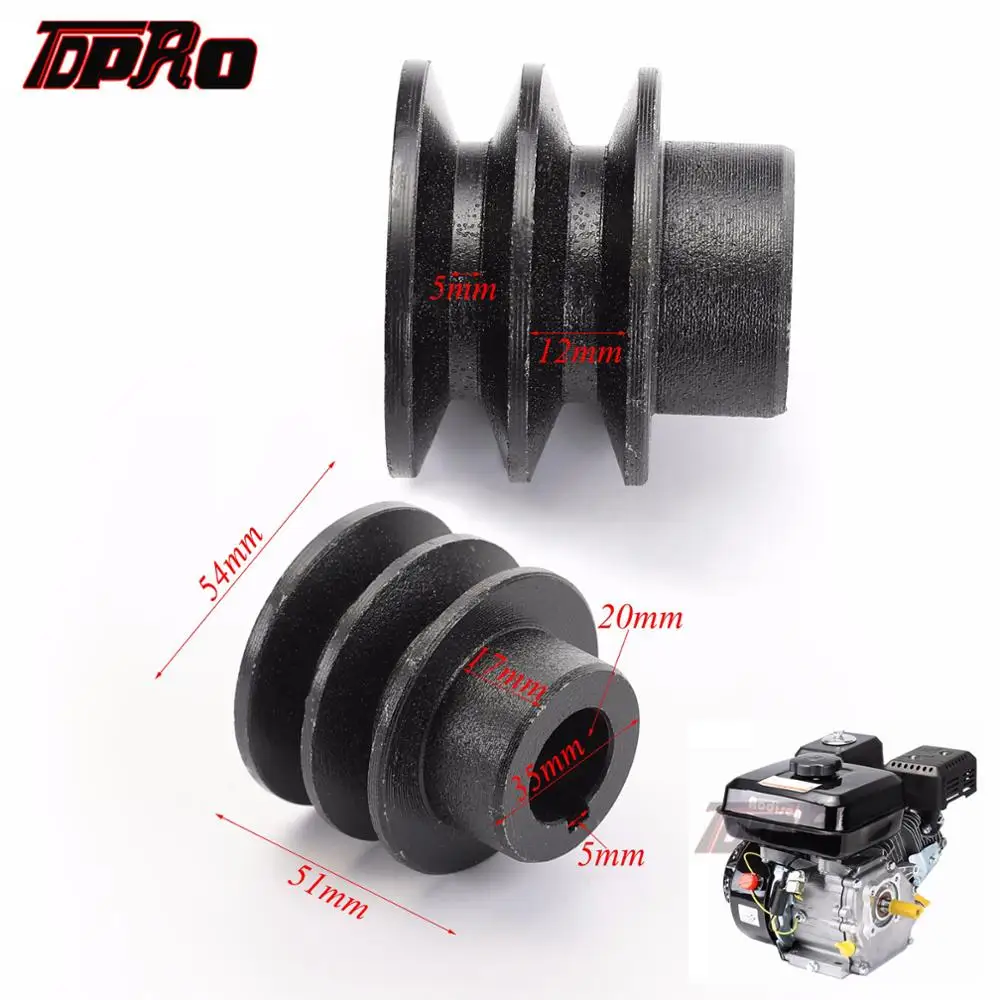 Goede TDPRO 35mm OD 20mm ID V Poelie Boring Sterven Dubbele Groef Voor Honda 168F 170F GX110 GX120 GX160 GX200 7HP ATV Go Kart Motoren