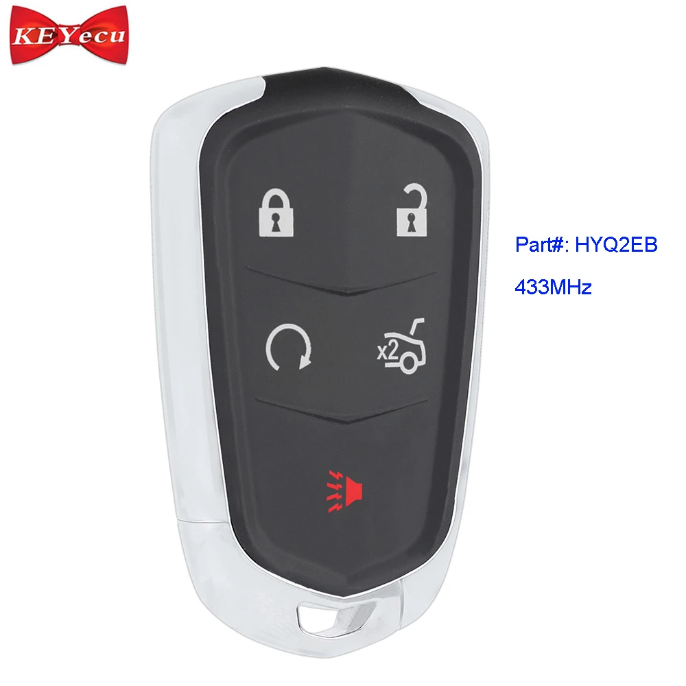 

KEYECU for Cadillac XT5 2017 Replacement Smart Remote Control Car Key Fob 433MHz HYQ2EB
