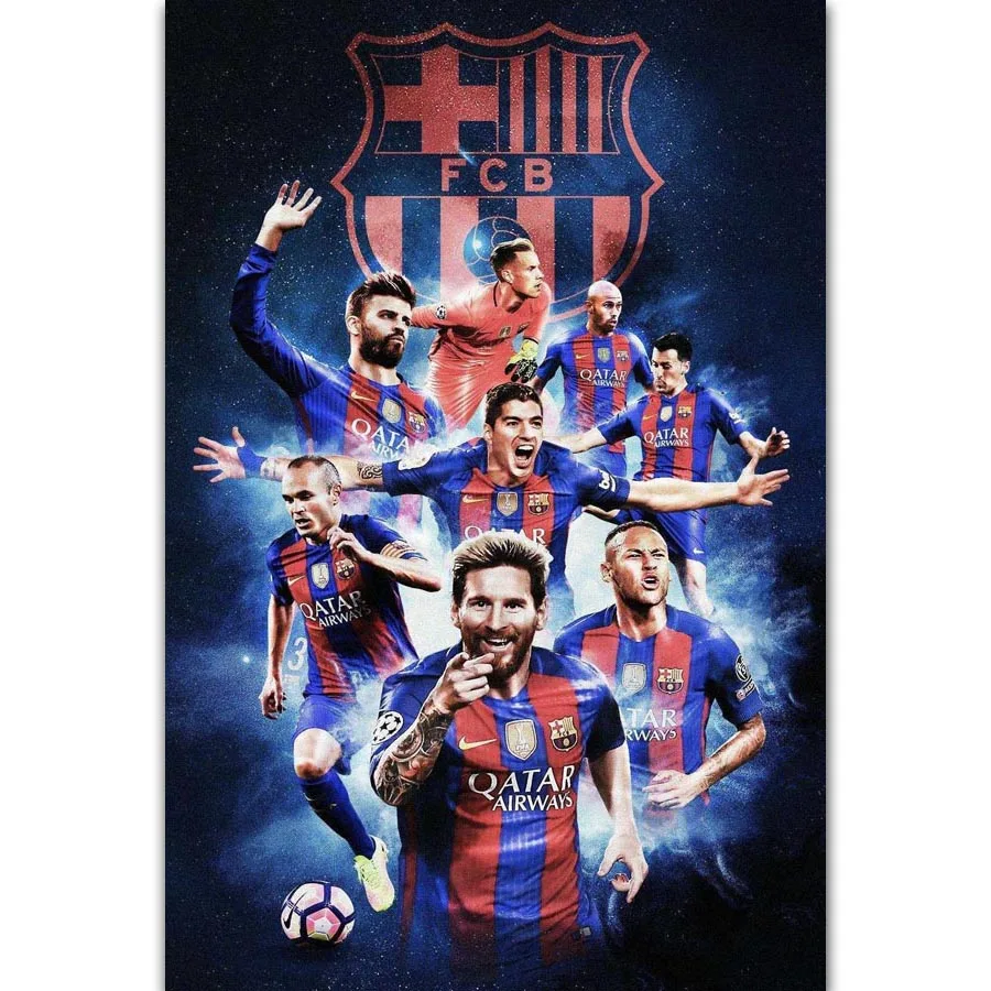 

FX1279 Hot Lionel Messi Super Soccer Super Star Football Sport Star Poster Art Silk Light Canvas Home Room Wall Printing Decor
