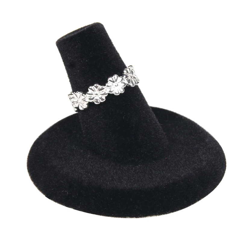 New Fashion Velvet Ring Display Holder Ring Display Stand Black Ring