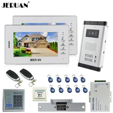 JERUAN 7`` LCD video door phone 2 white Monitor 1 HD Camera Apartment 1V2 Doorbell+RFID Access Control+FREE SHIPPING jeruan new hd wifi video door phone doorbell and phone telecontrol talkback rfid code remote control unlock free shipping