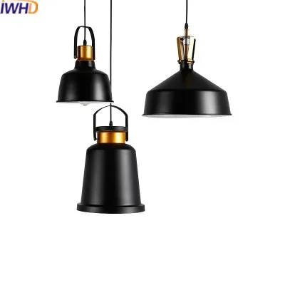 

IWHD Iron Vintage Lamp Loft Industrial Pendant Lights Lighing Fixtures Retro Black Hanging Lamp Light Kitchen Luminaire Lampara