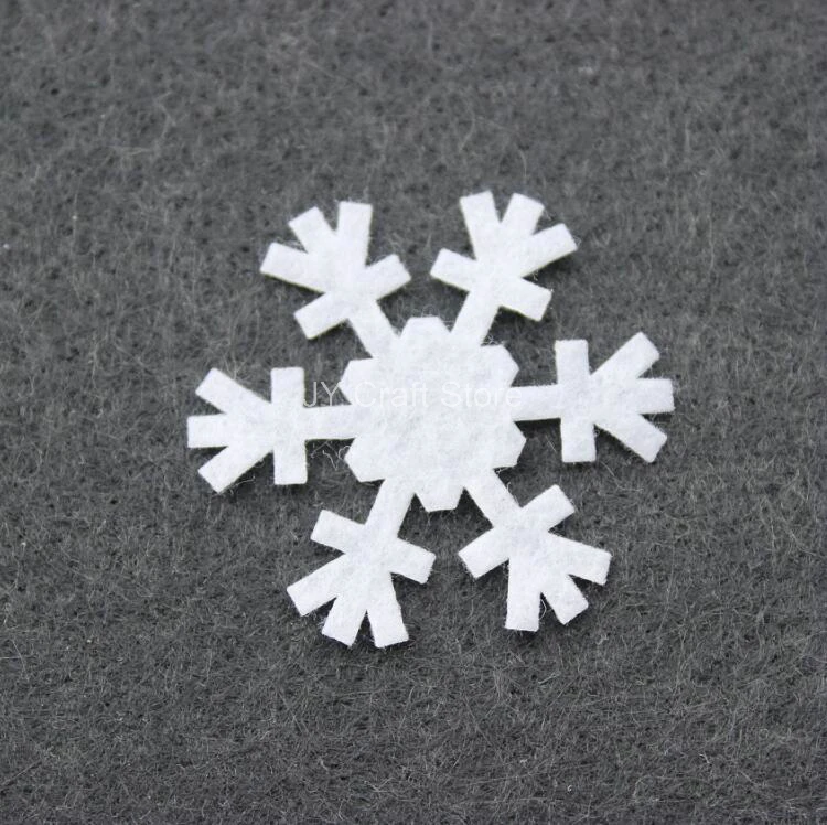500 шт./лот мини белая фетровая Снежинка аппликация патч нетканый материал Эдельвейс 34 мм X'mas фестиваль Декор, сделай сам работа