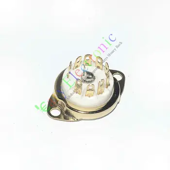 

Wholesale and retail 8pc 9pin GOLD Ceramic vacuum tube socket valve base 12AX7 12AU7 ECC83 ECC82 6DJ8 free shipping