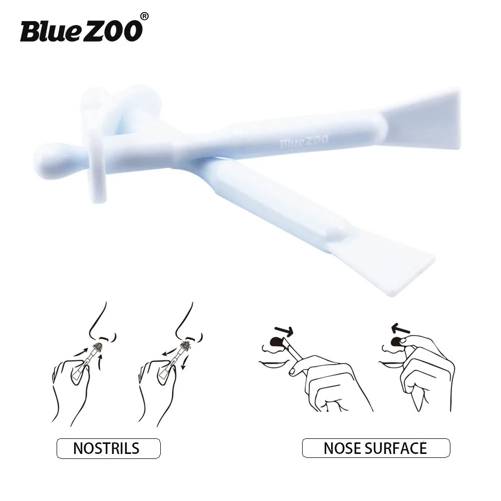 

Blue Zoo double head nose trimmer tools nasal hair removal cleaning face hair removal wax beans brush professional tools BZ106