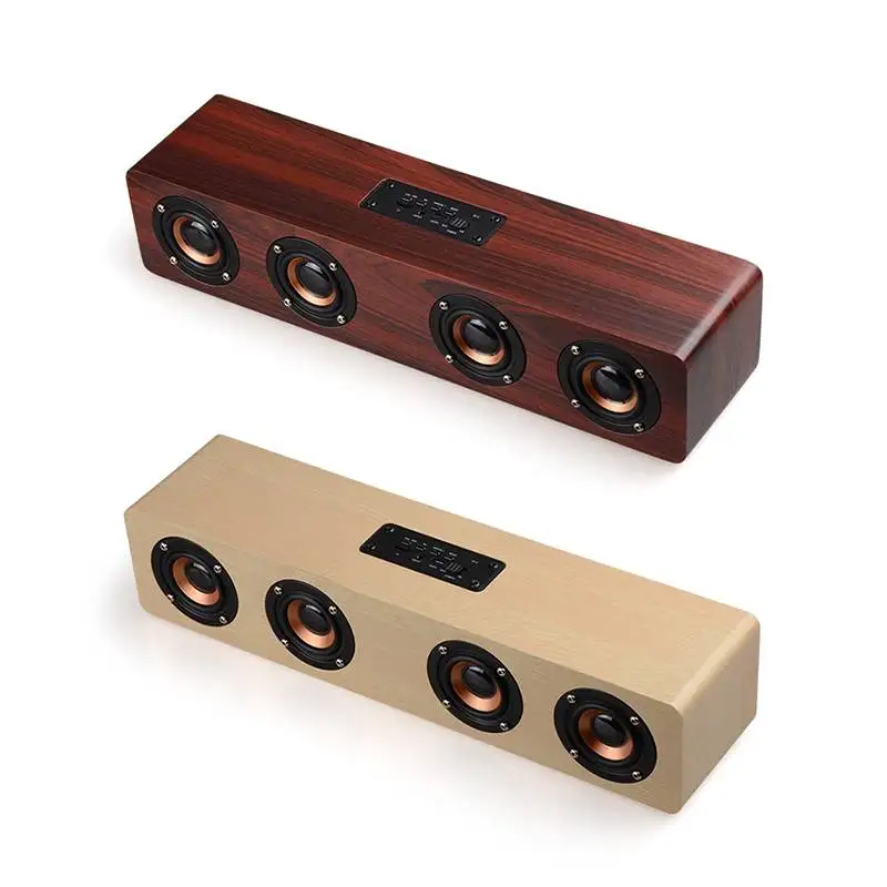 

Itek Retro Wooden Wireless Bluetooth Hi-Fi Speakers Portable Stereo Subwoofer Soundbar with Mic Support Hands-free TF Card AUX