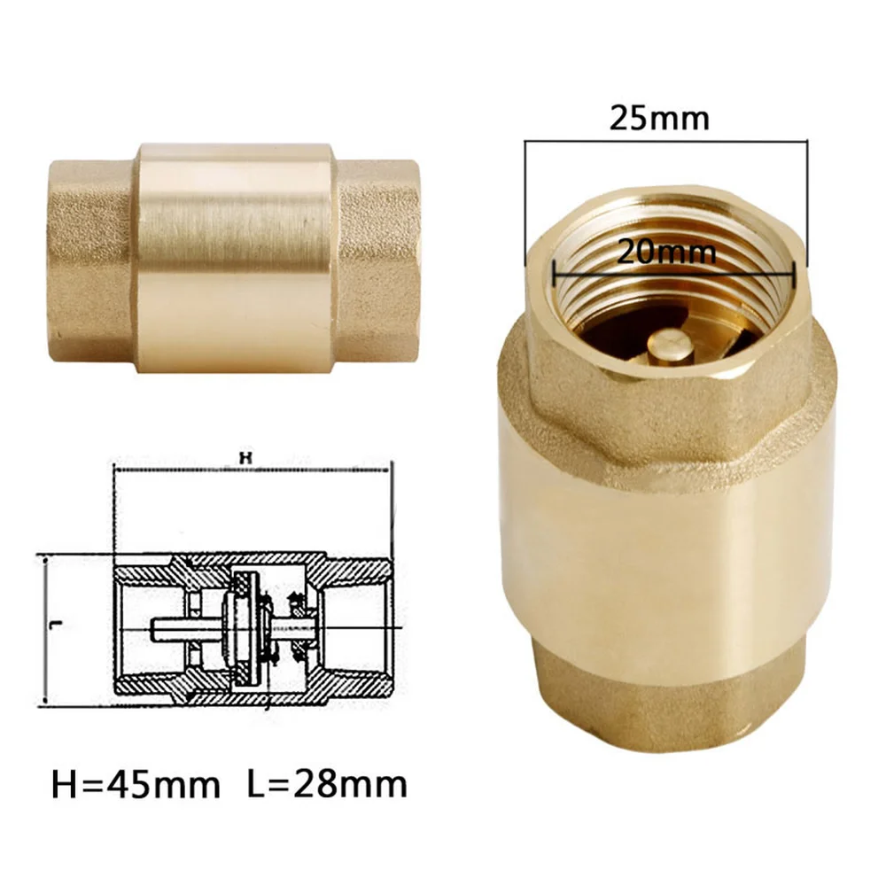 1 шт. DN15 1/2 ''NPT латунная резьба в линии пружинный обратный клапан 200WOG