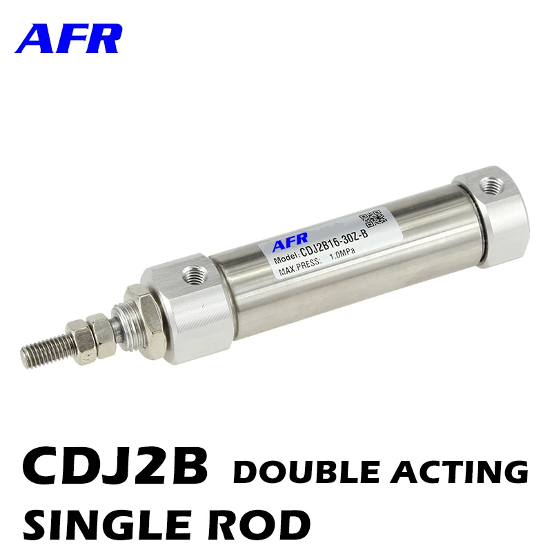 BORE 10mm Fevas CDJ2B10 CDJ2B16 Magnetic Cylinder Mini Pneumatic Air Cylinder Double Acting Single Rod 10mm 16mm Bore 5~150mm Stroke - Color: 150mm Stoke, Specification: CDJ2B10