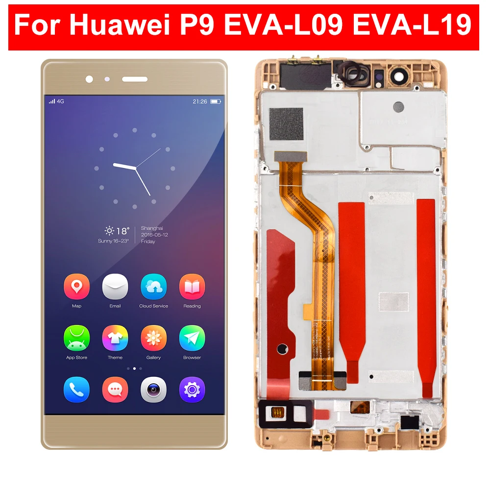 

LCD For Huawei P9 EVA-L09 EVA-L19 LCD Display Touch Screen Assembly With Frame For Huawei P9 EVA-L09 EVA-L19 LCD Display
