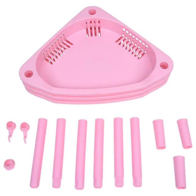 Best Price 3 Tier Plastic Corner Shelf Organizer Cabinet Bathroom Kitchen Sundries Storage Rack Pink