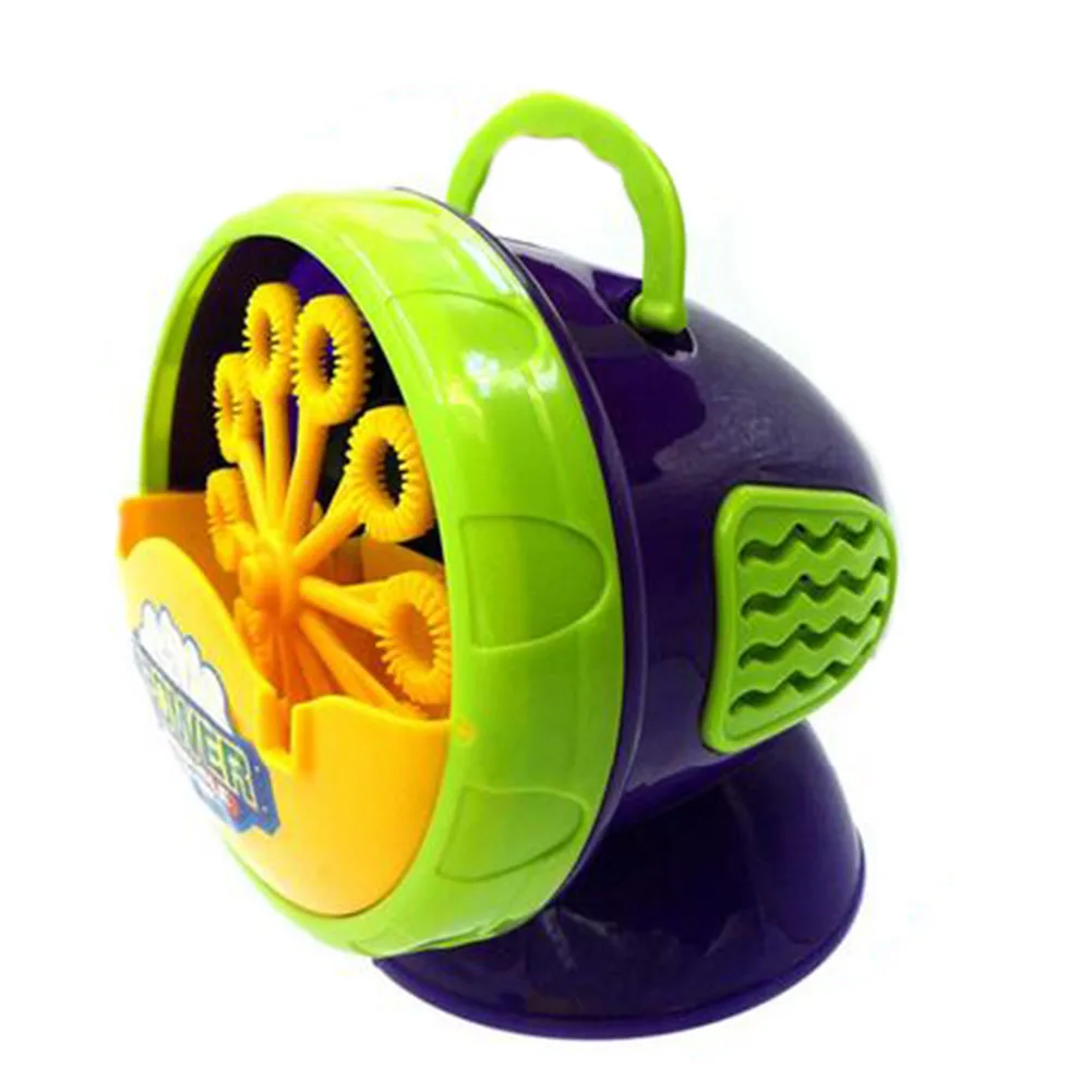 Electronic Automatic Bubble Machine Green Plastic Bubble Blowing Soap