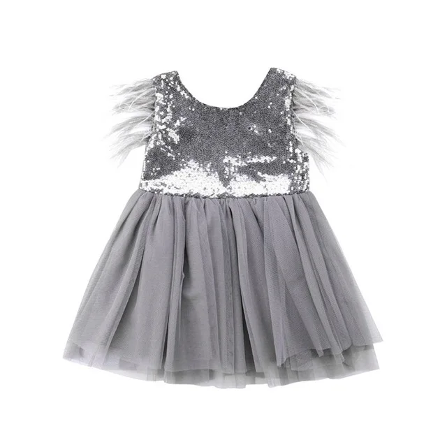 Одежда для маленьких девочек детская одежда платье-пачка принцессы для выпускного бала праздничное платье принцессы Летняя одежда для девочек - Цвет: Серый