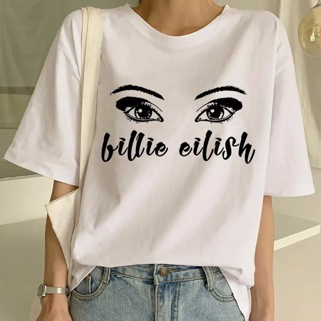 Уличная футболка в стиле хип-хоп Billie Eilish Harajuku, Повседневная футболка с круглым вырезом и короткими рукавами для мужчин и женщин, крутая футболка с графическим рисунком в стиле хипстер - Цвет: 569