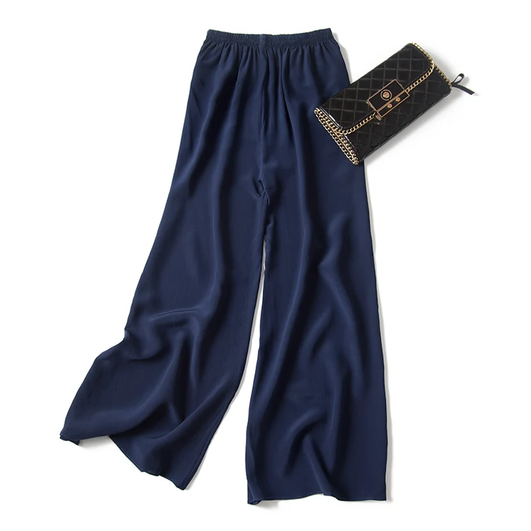 Женские свободные длинные штаны из чистого шелка, один размер, 5 цветов, JN012