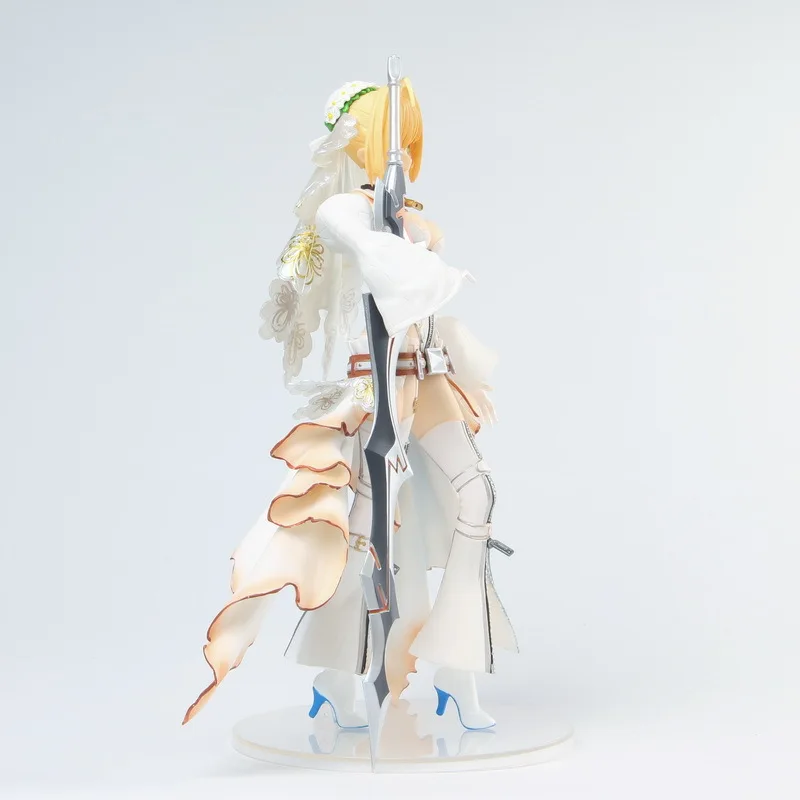 24cm New Arrival Anime Action Figure FGO Fate Grand Order Saber Wedding Ver Model PVC Decoration White Dress Doll Brinquedos (7)