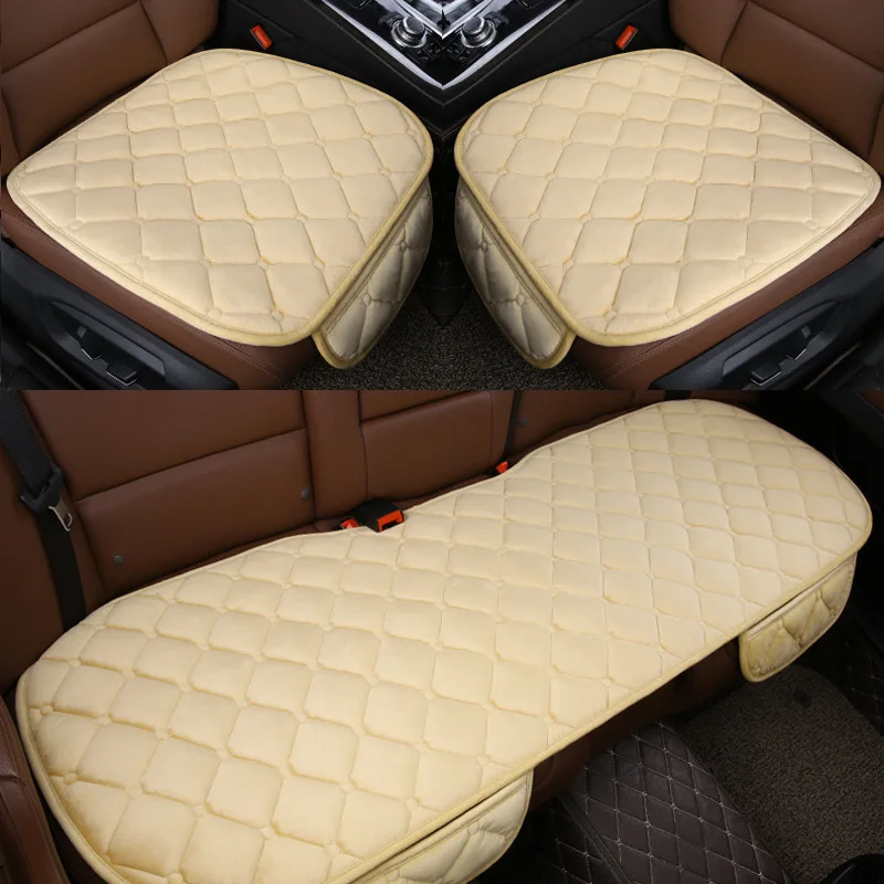 Car Front Rear Seat Cover Breathable Short Plush Pad Mat Auto Seat Chair Cushion