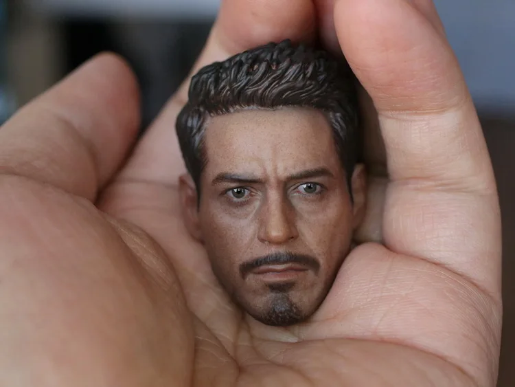 Custom 1//6 Scale Head Sculpt Civil War Tony Stark For Hot Toys Male
