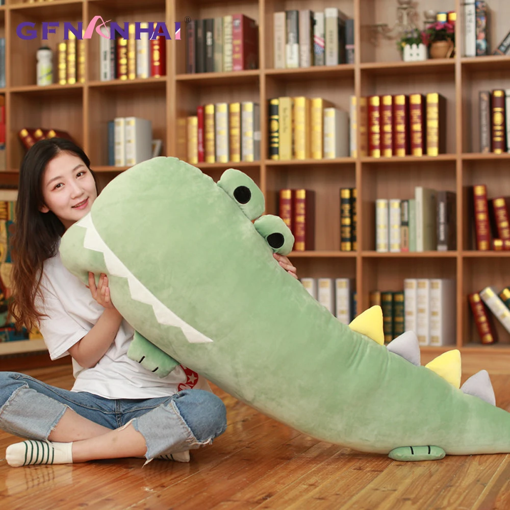 100 см/140 см Огромный Размер зеленая крокодиловая плюшевая подушка мягкая Милая подушка для животных Куклы как подушка на игрушки для
