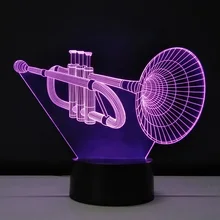3D ночник саксофон настольная лампа plexiglas пластина светодиодный сенсорный выключатель свет изменение цвета Lampara декоративный световой прибор Bulbing
