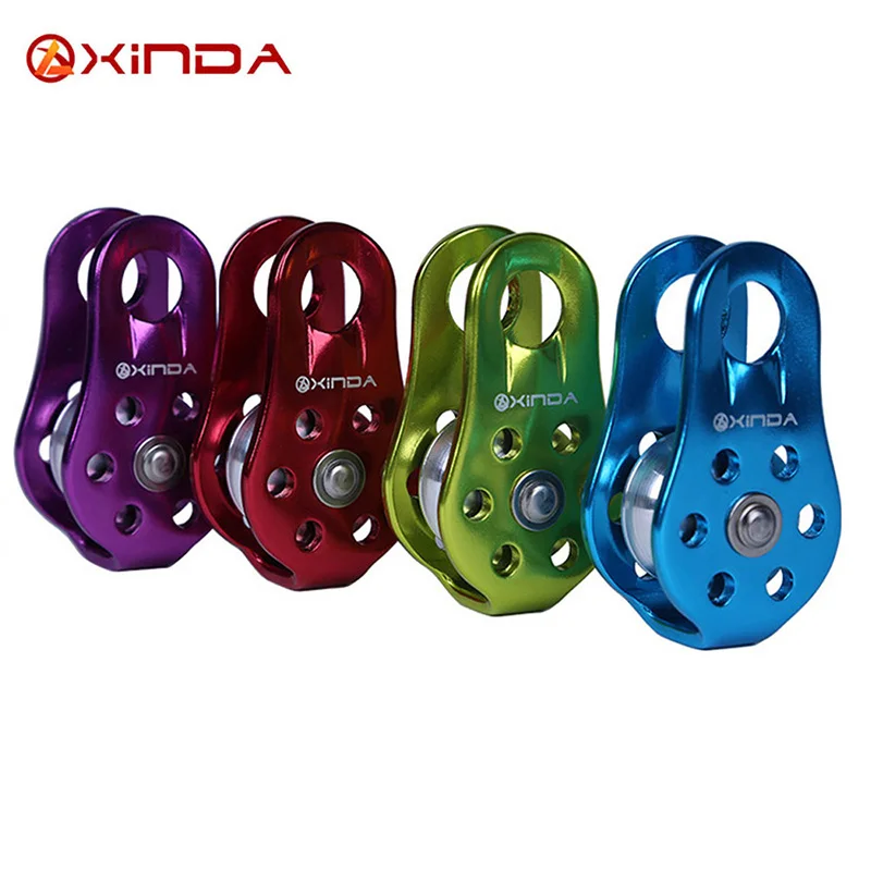 Hiking Climbing Rope Pulley Single Fixed Pulley Mountaineering Rope Outdoor Travel Kits Climbing Rappelling Survival Equipment