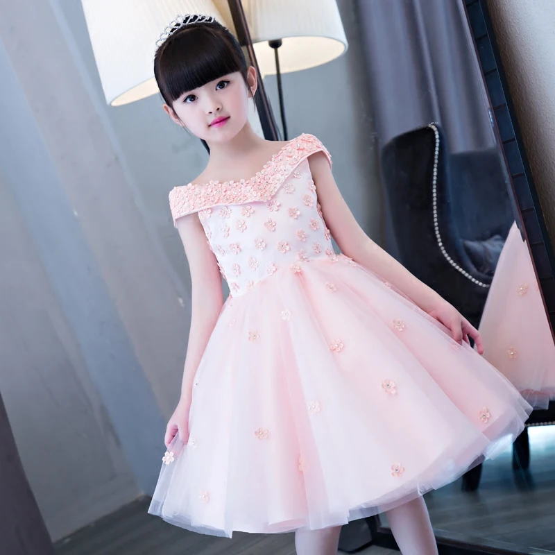 One shoulder dress kids clothes girls summer 2018 evening