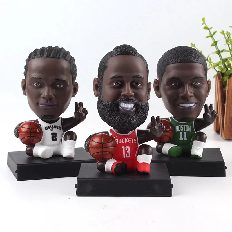 Basketball Stars Doll Figurine Michael Jordan Kobe Bryant Curry James PVC Gift Kids Bobblehead Figure Toys Phone Bracket Holder