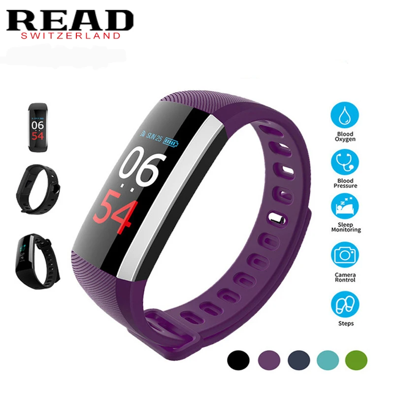

READ Bluetooth colourful touch screen smartband Blood Pressure Smart Wristband USB Charging Sport Bracelet Fitness Tracker G19