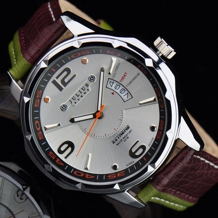 julius army led shock resistant military quartz watch