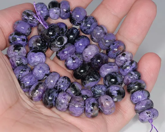 12x8 мм бусины класса А из драгоценных камней Charoite фиолетовые круглые кусочки 12x6