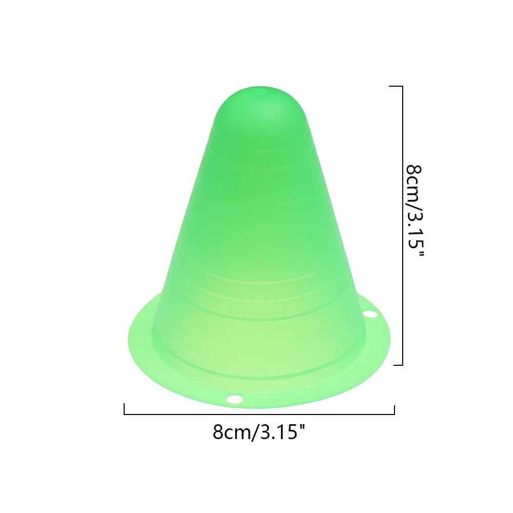 10 шт. 8 см пластиковые конусы для скейта, футбольные ролики, оборудование для обучения, маркировочные чашки, аксессуары для дорожного блока, 5 цветов