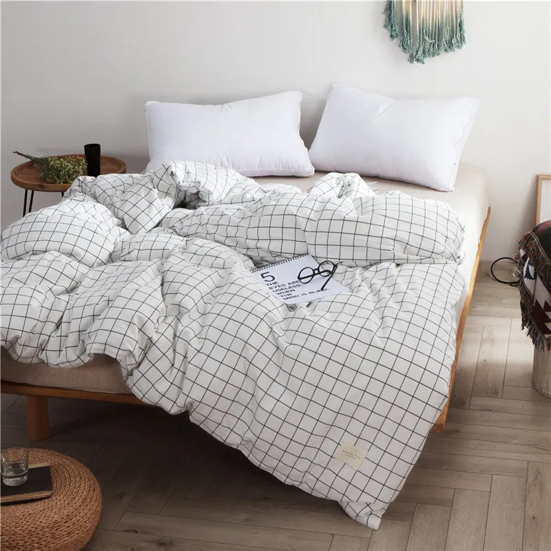 

Black And White Small Plaid Pattern Bedding New 1Pc Cotton Duvet Cover Warm Sets Twins Queen Can Be Customized 220x240cm 5 Size