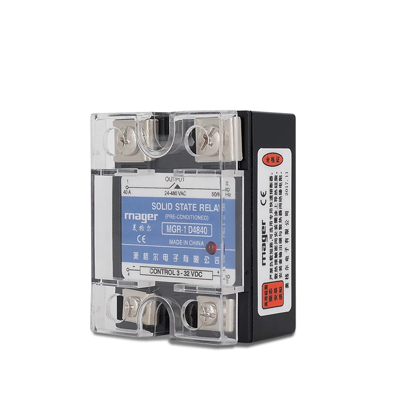 Solid State Relay MGR-1 D4840 Input 3-32V//DC Load 24-480V //AC /& Heat Sink New