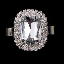 12 шт. Ограненный Кристалл+ стразы кольцо для салфеток держатель с пряжкой для свадебного банкета украшения для ужина