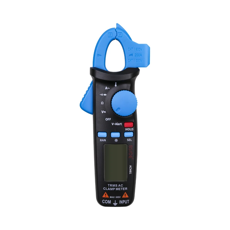 

Portable TRMS ACM81 AC Clamp Meter 1mA Auto-Ranging Digital Multimeter 2000 Counts Voltage Current Diode Tester with Back Clip