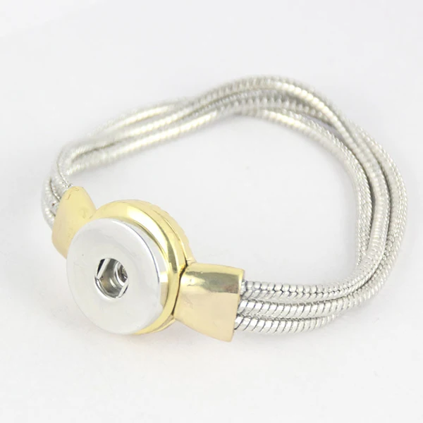 New 6pcs/lot Multilayer Big Chain Elastic Snap Buttons Bracelet With