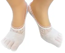 Бамбуковые хлопковые кружевные сетчатые летние женские Короткие хлопковые носки с 5 пальцами забавные носки с пятью пальцами