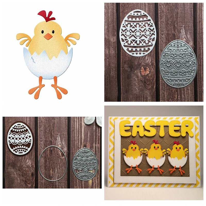 

Chicken and Eggs Metal Cutting Dies Stencils for DIY Scrapbooking Album Photo Paper Cards Making Craft Embossing Decorative 2019