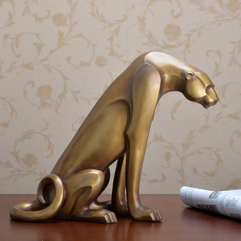 

Leopard Statue Simulation Cichlasoma Acrpinte Animal Resin Craftwork Show Window Office Hotel Living Room Decoration L2357