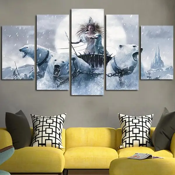

5 Panel Tilda Swinton The Chronicles Of Narnia Wall Art Canvas