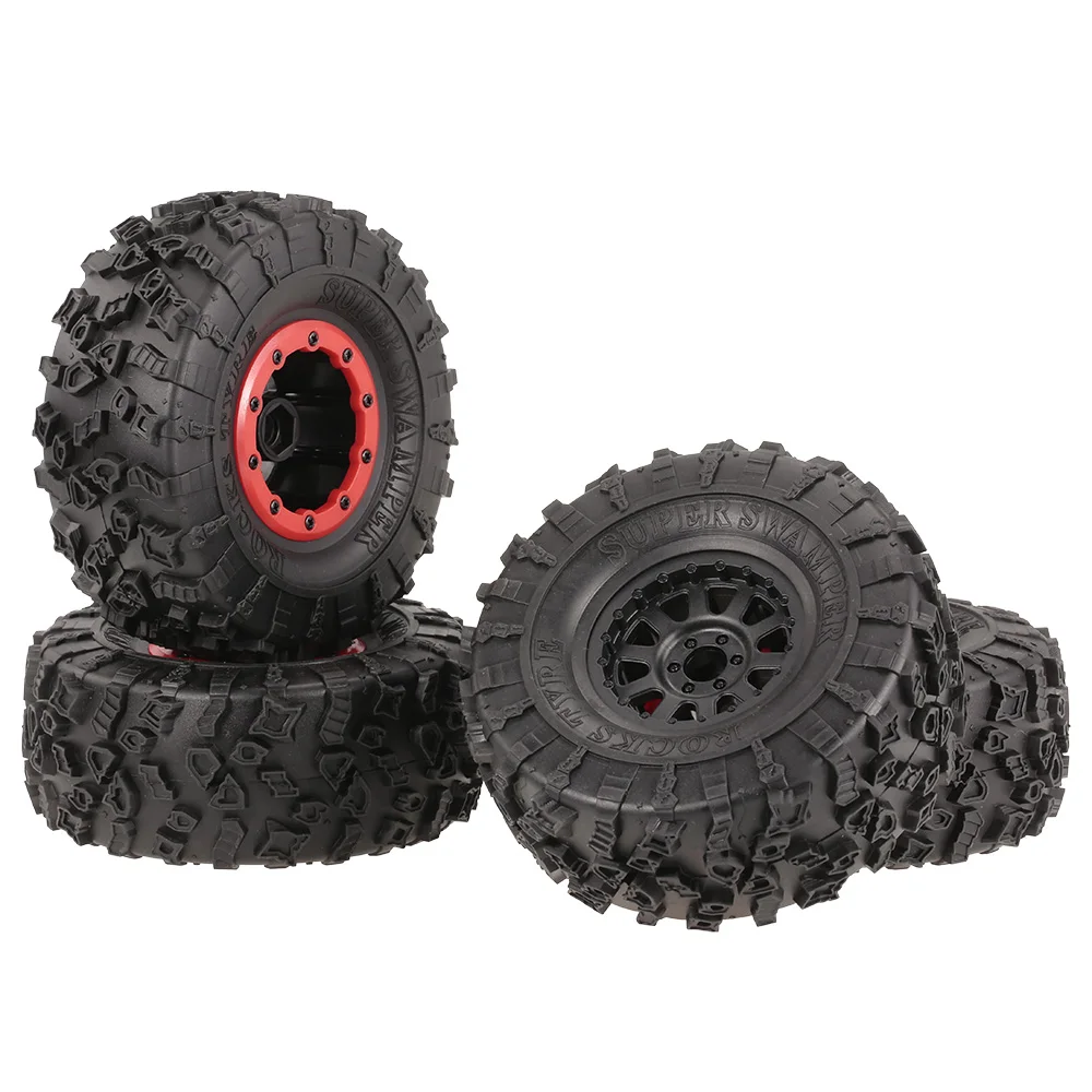 

4pcs AX-4021E 132mm 2.2inch Rim Rubber Tyre Wheel Set RC Car Tires for Axial SCX10 RC4WD D90 1/10 RC Rock Crawler Car