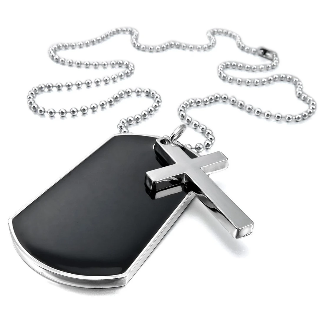 black cross dog tag